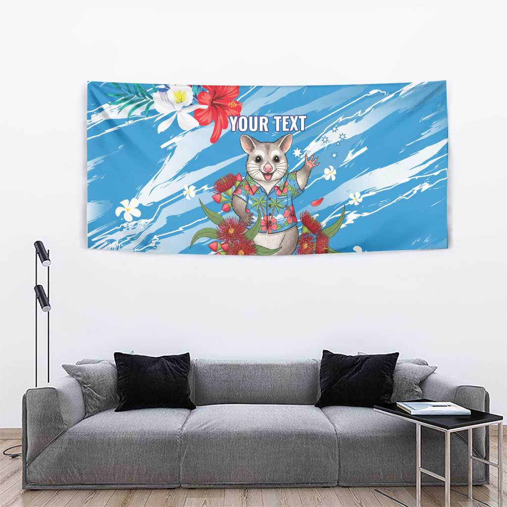 Australian Possum Eucalyptus Blossom Tapestry Christmas Vibe - Aussie Hoodie