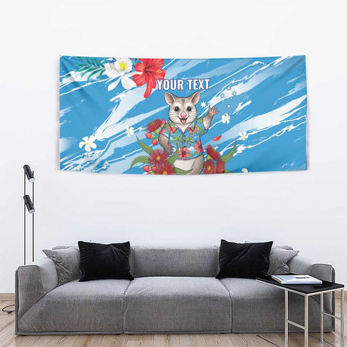 Australian Possum Eucalyptus Blossom Tapestry Christmas Vibe - Aussie Hoodie