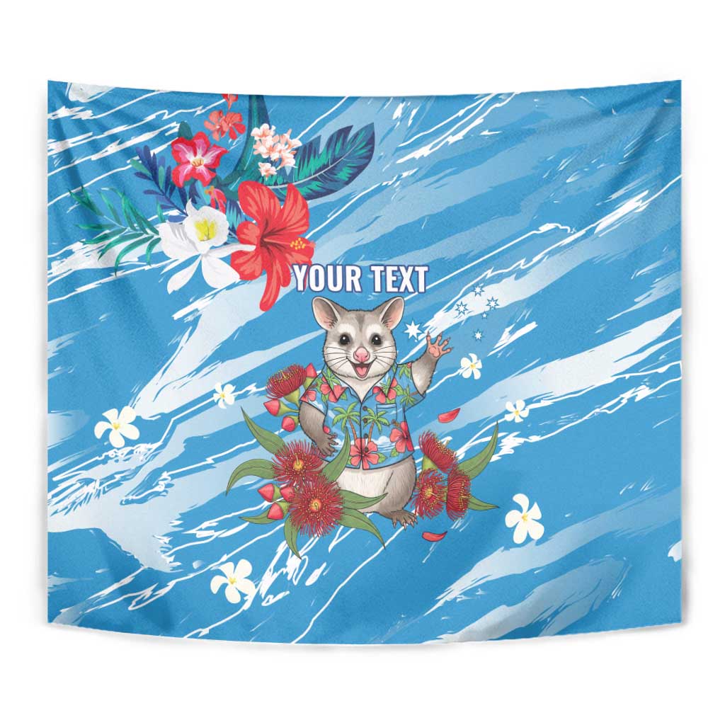 Australian Possum Eucalyptus Blossom Tapestry Christmas Vibe - Aussie Hoodie