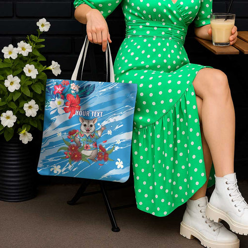 Australian Possum Eucalyptus Blossom Tote Bag Christmas Vibe - Aussie Hoodie