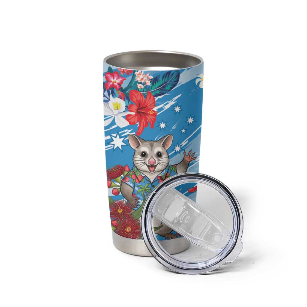 Australian Possum Eucalyptus Blossom Tumbler Cup Christmas Vibe - Aussie Hoodie