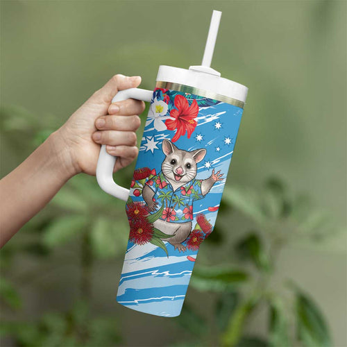 Australian Possum Eucalyptus Blossom Tumbler With Handle Christmas Vibe - Aussie Hoodie