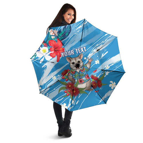 Australian Possum Eucalyptus Blossom Umbrella Christmas Vibe - Aussie Hoodie