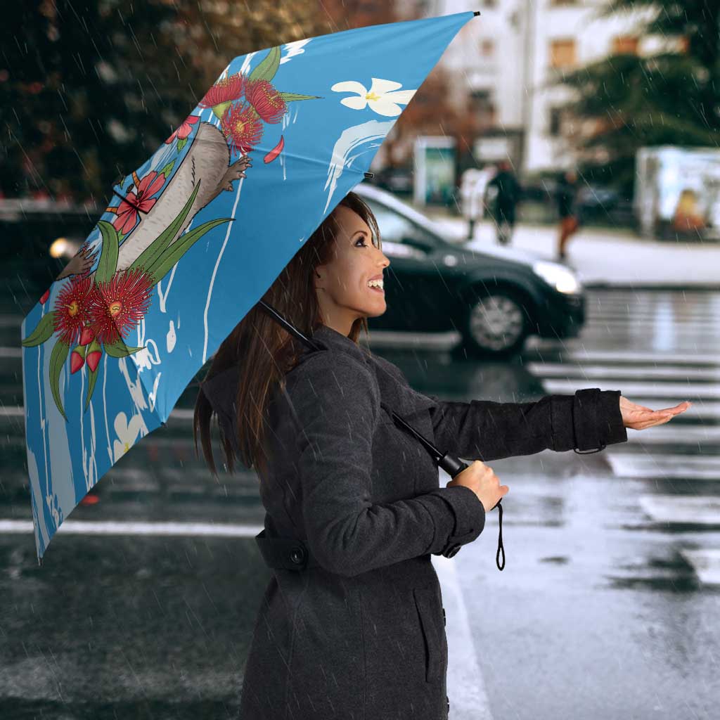 Australian Possum Eucalyptus Blossom Umbrella Christmas Vibe - Aussie Hoodie