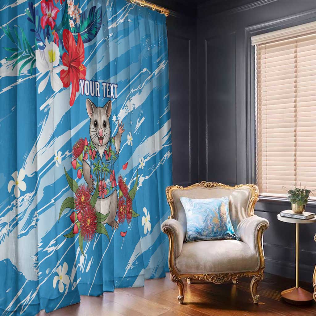 Australian Possum Eucalyptus Blossom Window Curtain Christmas Vibe - Aussie Hoodie