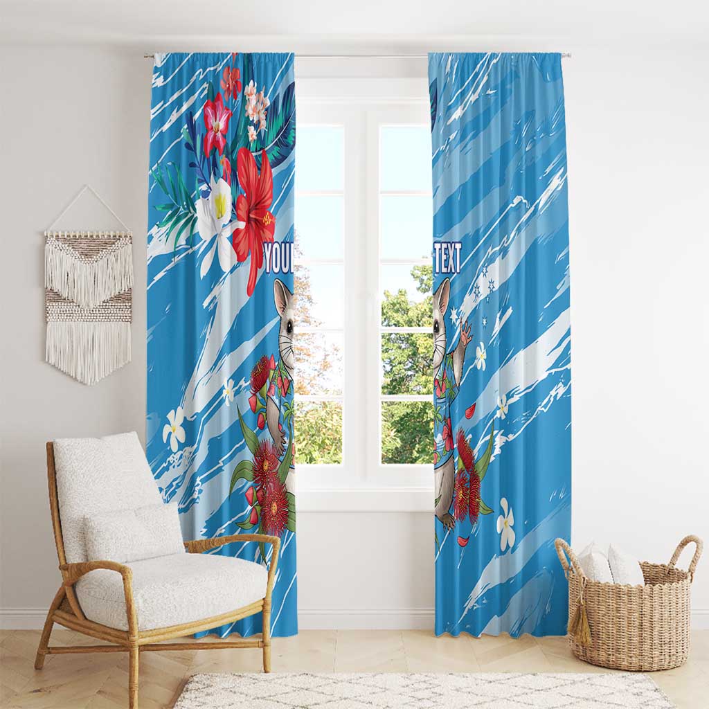 Australian Possum Eucalyptus Blossom Window Curtain Christmas Vibe - Aussie Hoodie