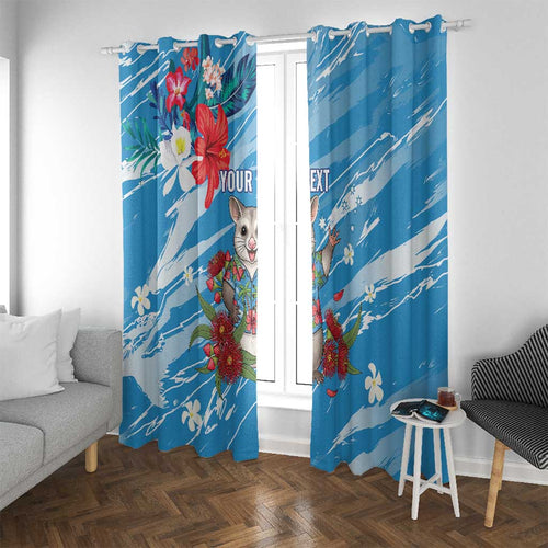 Australian Possum Eucalyptus Blossom Window Curtain Christmas Vibe - Aussie Hoodie