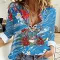 Australian Possum Eucalyptus Blossom Women Casual Shirt Christmas Vibe - Aussie Hoodie