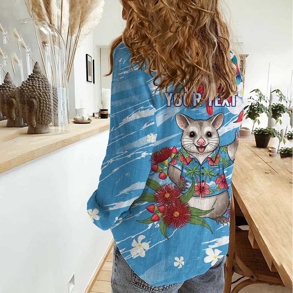 Australian Possum Eucalyptus Blossom Women Casual Shirt Christmas Vibe - Aussie Hoodie