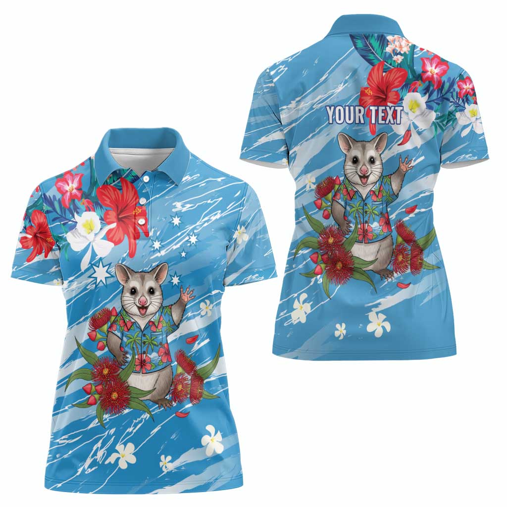Australian Possum Eucalyptus Blossom Women Polo Shirt Christmas Vibe - Aussie Hoodie