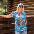 Australian Possum Eucalyptus Blossom Women Polo Shirt Christmas Vibe - Aussie Hoodie