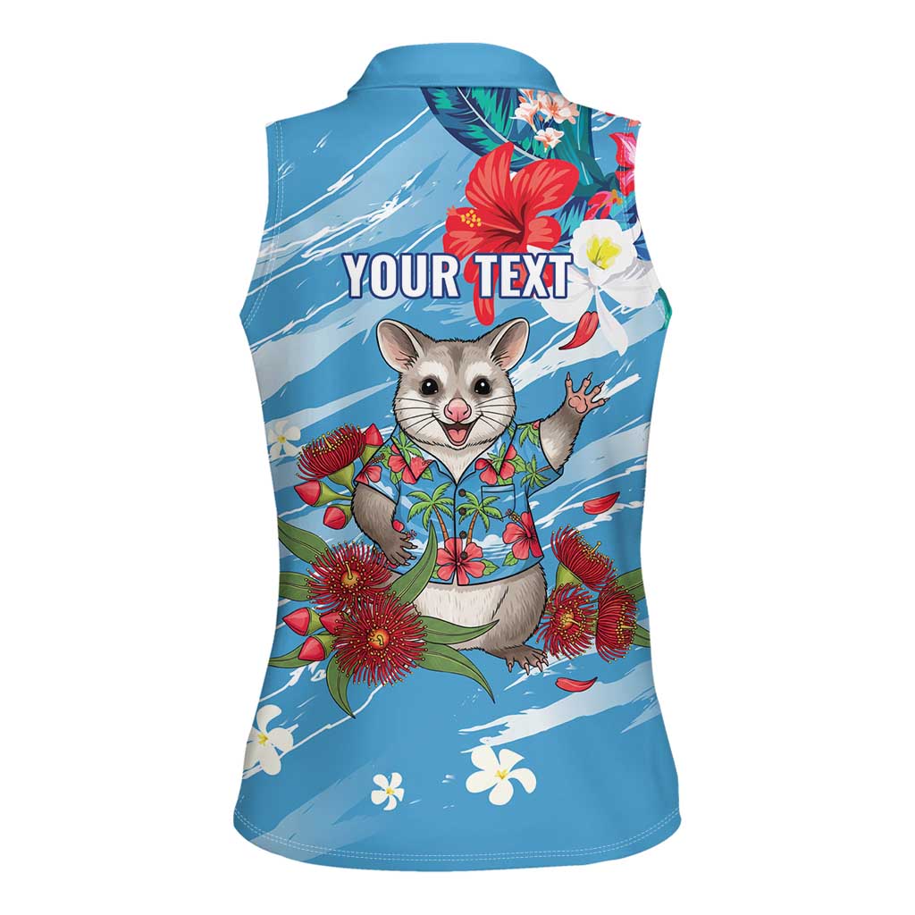 Australian Possum Eucalyptus Blossom Women Sleeveless Polo Shirt Christmas Vibe - Aussie Hoodie