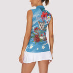 Australian Possum Eucalyptus Blossom Women Sleeveless Polo Shirt Christmas Vibe - Aussie Hoodie