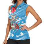 Australian Possum Eucalyptus Blossom Women Sleeveless Polo Shirt Christmas Vibe - Aussie Hoodie