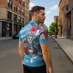 Australian Possum Eucalyptus Blossom Zipper Polo Shirt Christmas Vibe - Aussie Hoodie