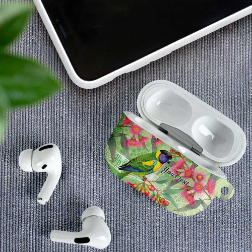 Australian Rainbow Lorikeet and Eucalyptus AirPods Case Spirit of Aussie Aboriginal Dot Art - Aussie Hoodie