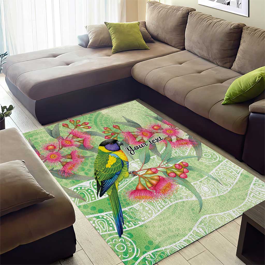 Australian Rainbow Lorikeet and Eucalyptus Area Rug Spirit of Aussie Aboriginal Dot Art - Aussie Hoodie