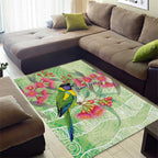 Australian Rainbow Lorikeet and Eucalyptus Area Rug Spirit of Aussie Aboriginal Dot Art - Aussie Hoodie