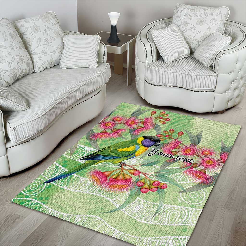 Australian Rainbow Lorikeet and Eucalyptus Area Rug Spirit of Aussie Aboriginal Dot Art - Aussie Hoodie