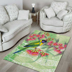 Australian Rainbow Lorikeet and Eucalyptus Area Rug Spirit of Aussie Aboriginal Dot Art - Aussie Hoodie