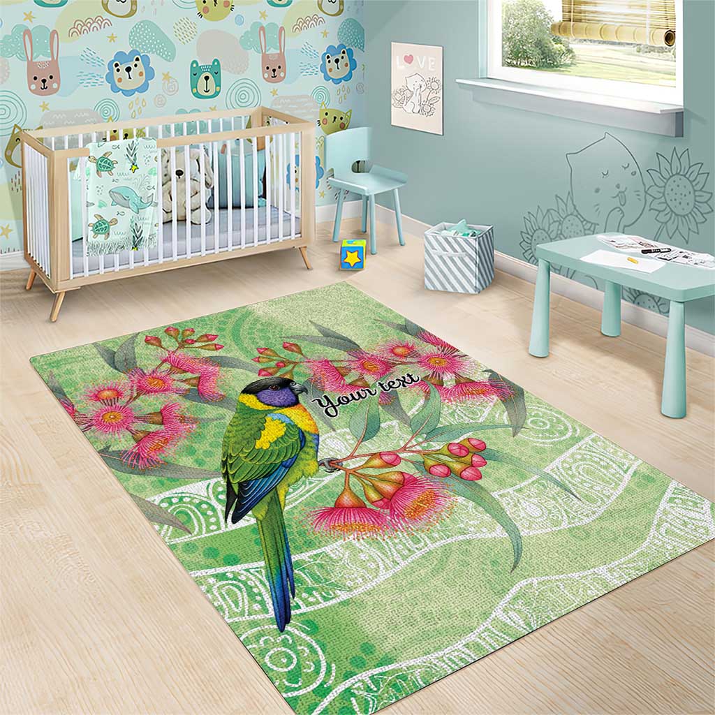 Australian Rainbow Lorikeet and Eucalyptus Area Rug Spirit of Aussie Aboriginal Dot Art - Aussie Hoodie