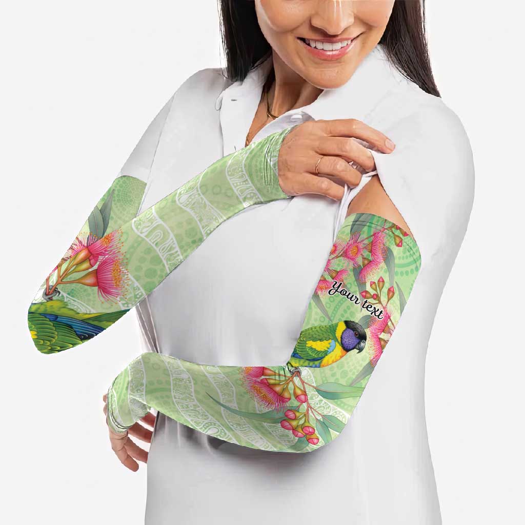 Australian Rainbow Lorikeet and Eucalyptus Arm Sleeves Spirit of Aussie Aboriginal Dot Art - Aussie Hoodie