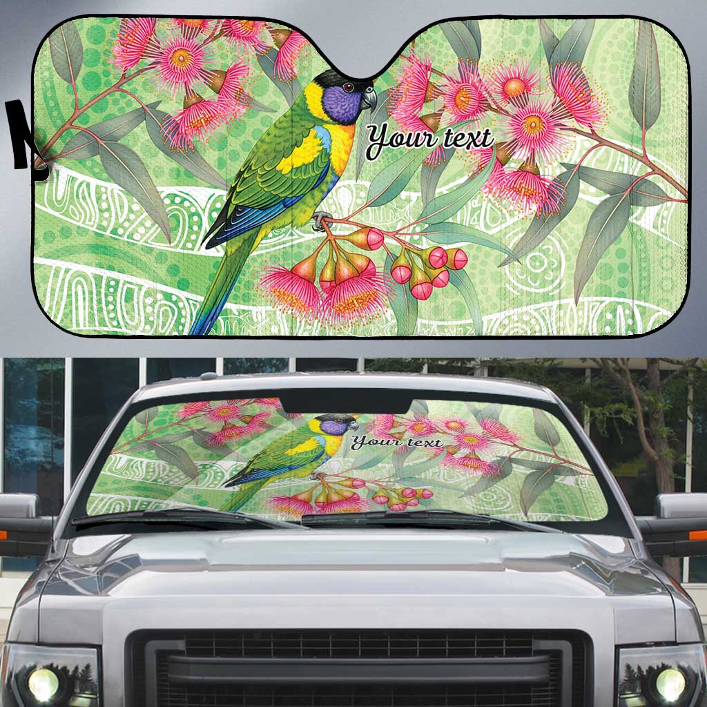 Australian Rainbow Lorikeet and Eucalyptus Auto Sun Shade Spirit of Aussie Aboriginal Dot Art - Aussie Hoodie