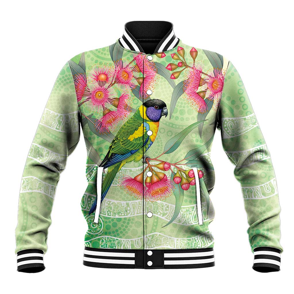 Australian Rainbow Lorikeet and Eucalyptus Baseball Jacket Spirit of Aussie Aboriginal Dot Art - Aussie Hoodie