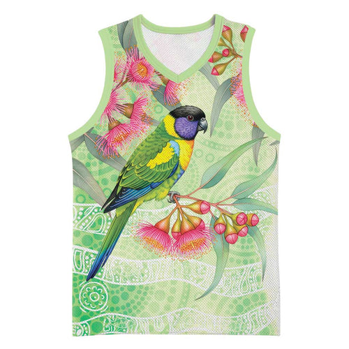 Australian Rainbow Lorikeet and Eucalyptus Basketball Jersey Spirit of Aussie Aboriginal Dot Art - Aussie Hoodie