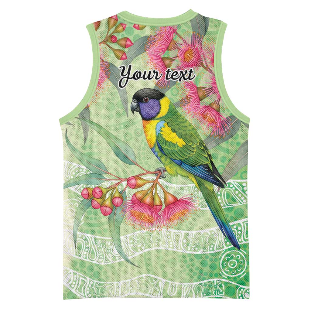 Australian Rainbow Lorikeet and Eucalyptus Basketball Jersey Spirit of Aussie Aboriginal Dot Art - Aussie Hoodie