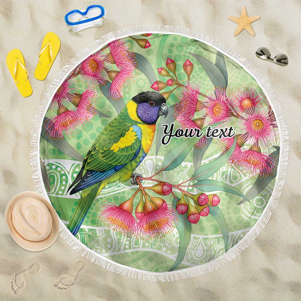 Australian Rainbow Lorikeet and Eucalyptus Beach Blanket Spirit of Aussie Aboriginal Dot Art - Aussie Hoodie