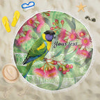 Australian Rainbow Lorikeet and Eucalyptus Beach Blanket Spirit of Aussie Aboriginal Dot Art - Aussie Hoodie