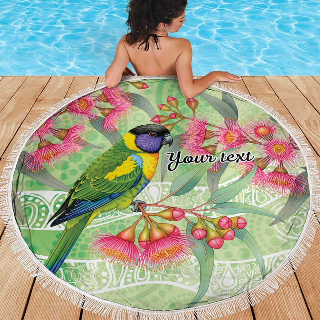 Australian Rainbow Lorikeet and Eucalyptus Beach Blanket Spirit of Aussie Aboriginal Dot Art - Aussie Hoodie