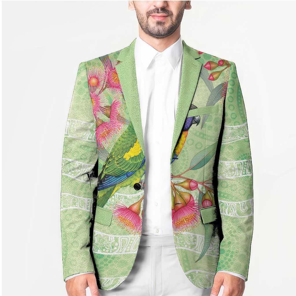 Australian Rainbow Lorikeet and Eucalyptus Blazer Spirit of Aussie Aboriginal Dot Art - Aussie Hoodie