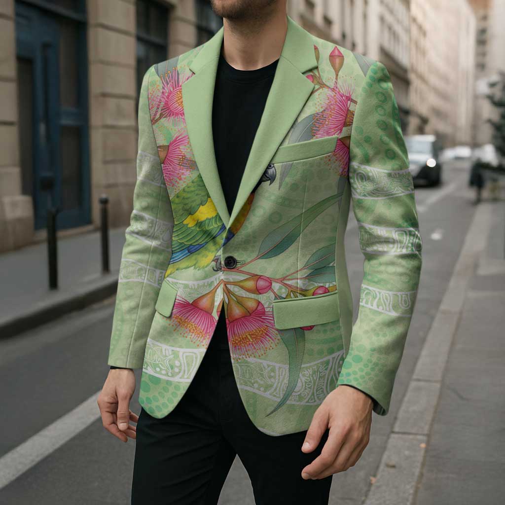 Australian Rainbow Lorikeet and Eucalyptus Blazer Spirit of Aussie Aboriginal Dot Art - Aussie Hoodie