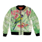 Australian Rainbow Lorikeet and Eucalyptus Bomber Jacket Spirit of Aussie Aboriginal Dot Art - Aussie Hoodie