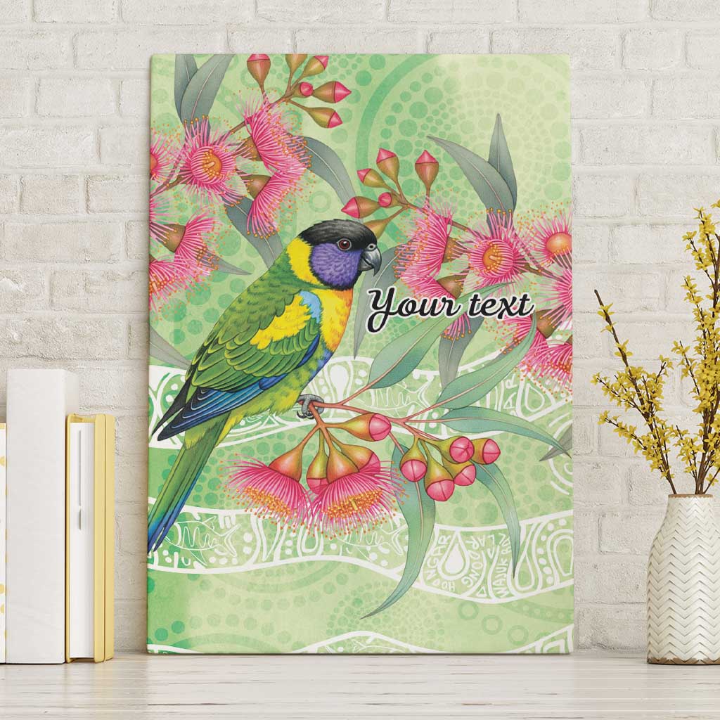 Australian Rainbow Lorikeet and Eucalyptus Canvas Wall Art Spirit of Aussie Aboriginal Dot Art - Aussie Hoodie