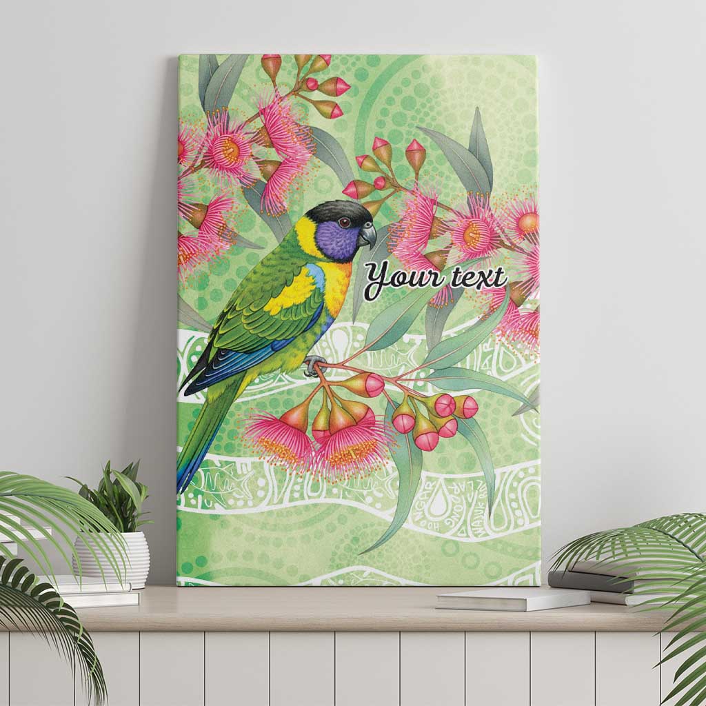 Australian Rainbow Lorikeet and Eucalyptus Canvas Wall Art Spirit of Aussie Aboriginal Dot Art - Aussie Hoodie