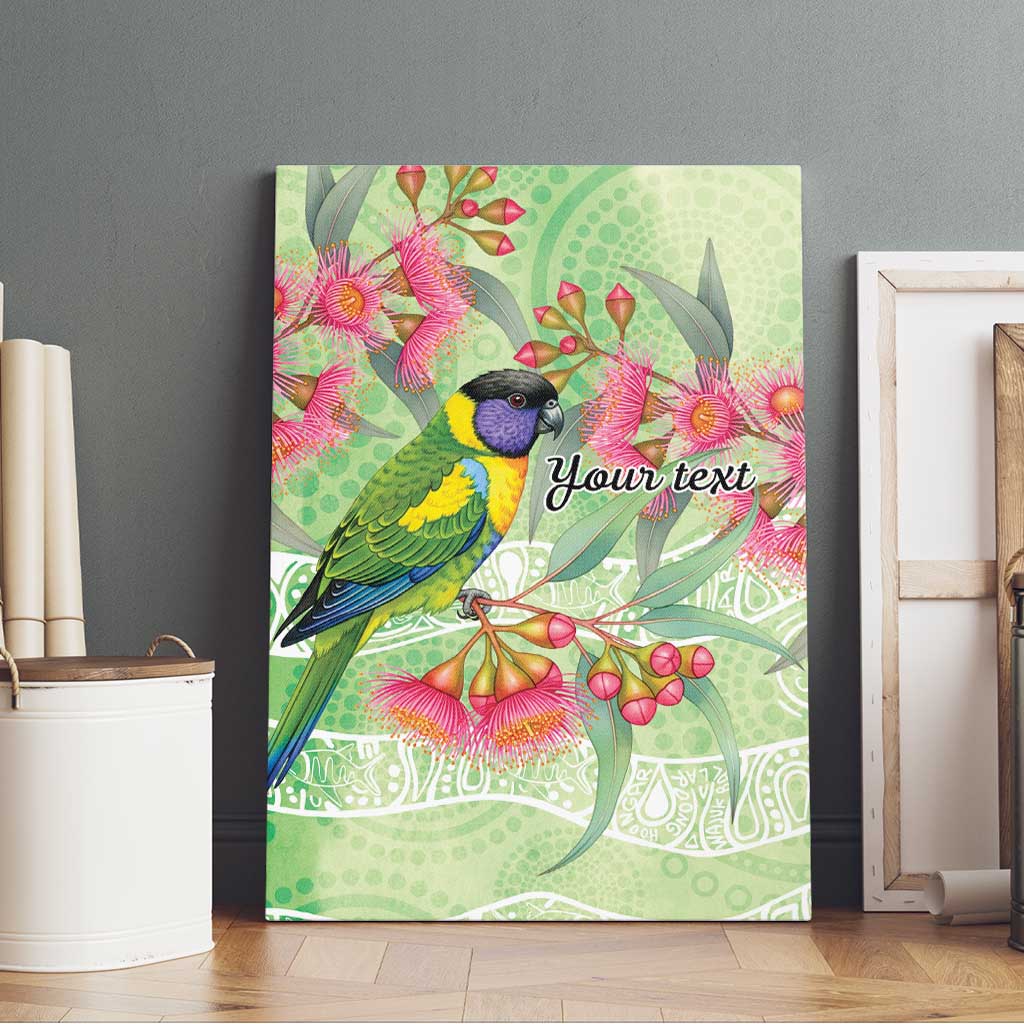 Australian Rainbow Lorikeet and Eucalyptus Canvas Wall Art Spirit of Aussie Aboriginal Dot Art - Aussie Hoodie