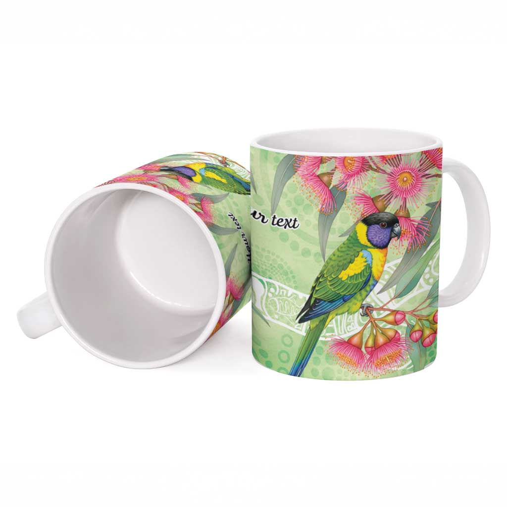 Australian Rainbow Lorikeet and Eucalyptus Ceramic Mug Spirit of Aussie Aboriginal Dot Art - Aussie Hoodie