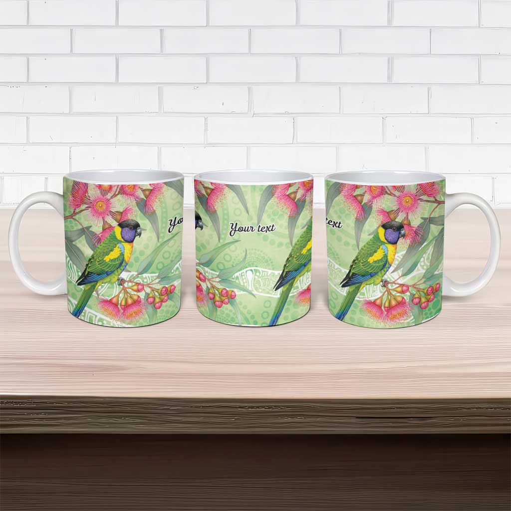 Australian Rainbow Lorikeet and Eucalyptus Ceramic Mug Spirit of Aussie Aboriginal Dot Art - Aussie Hoodie