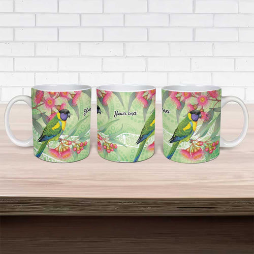 Australian Rainbow Lorikeet and Eucalyptus Ceramic Mug Spirit of Aussie Aboriginal Dot Art - Aussie Hoodie