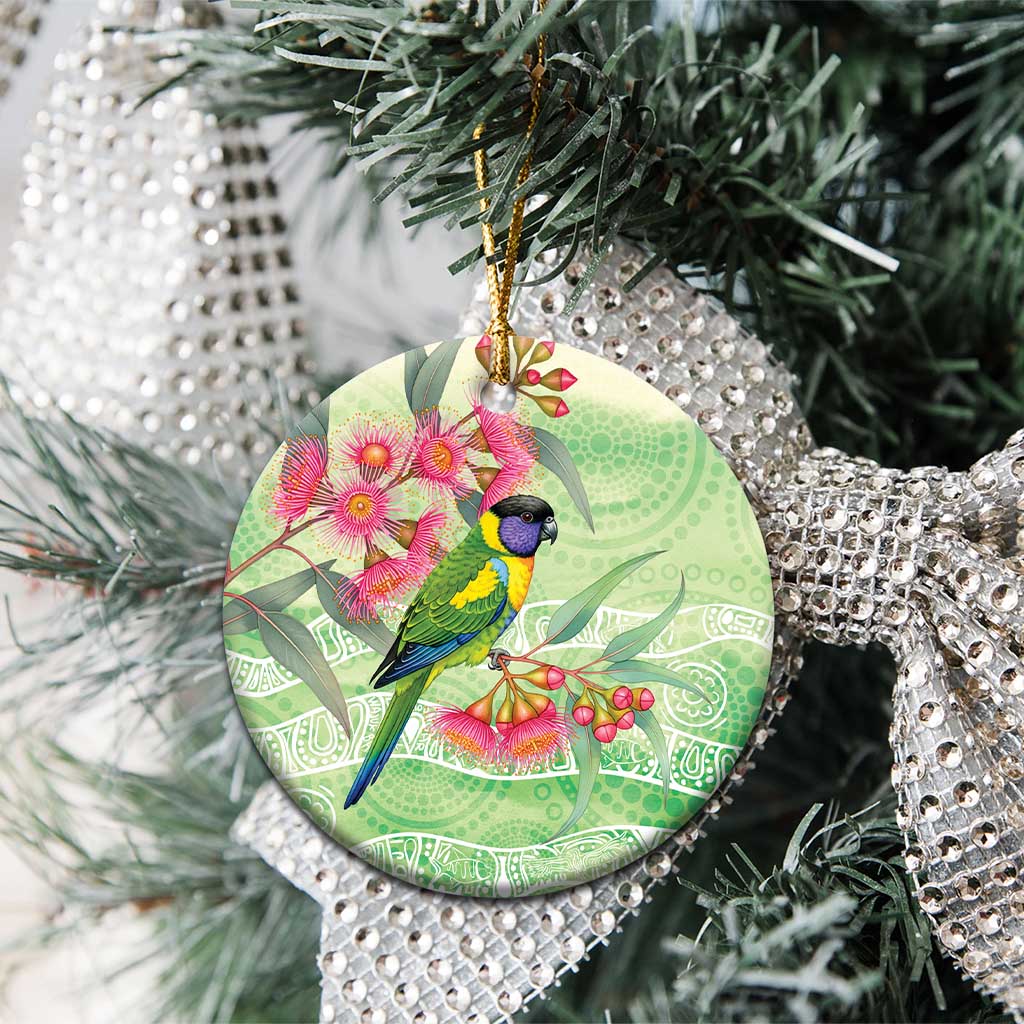 Australian Rainbow Lorikeet and Eucalyptus Ceramic Ornament Spirit of Aussie Aboriginal Dot Art - Aussie Hoodie