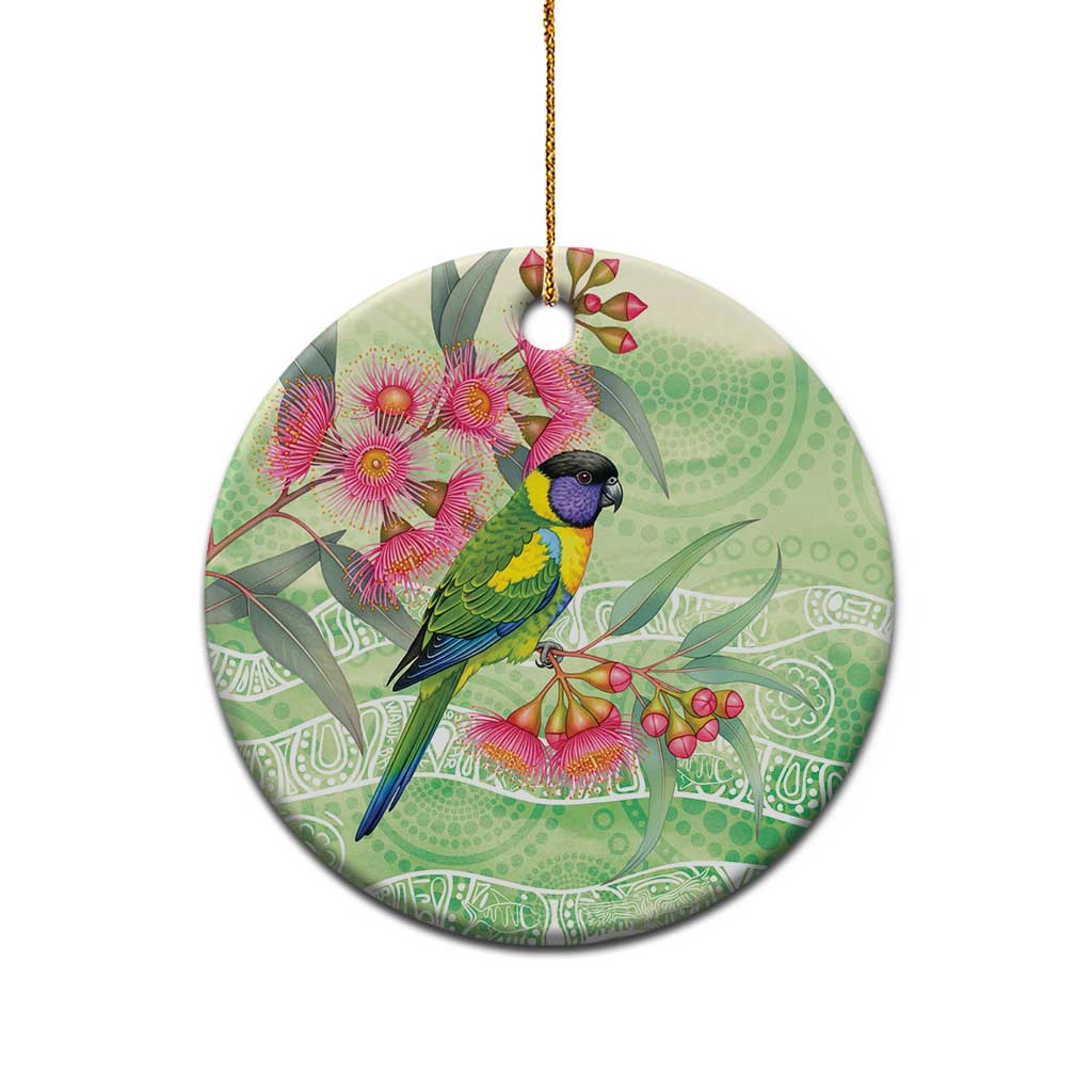 Australian Rainbow Lorikeet and Eucalyptus Ceramic Ornament Spirit of Aussie Aboriginal Dot Art - Aussie Hoodie