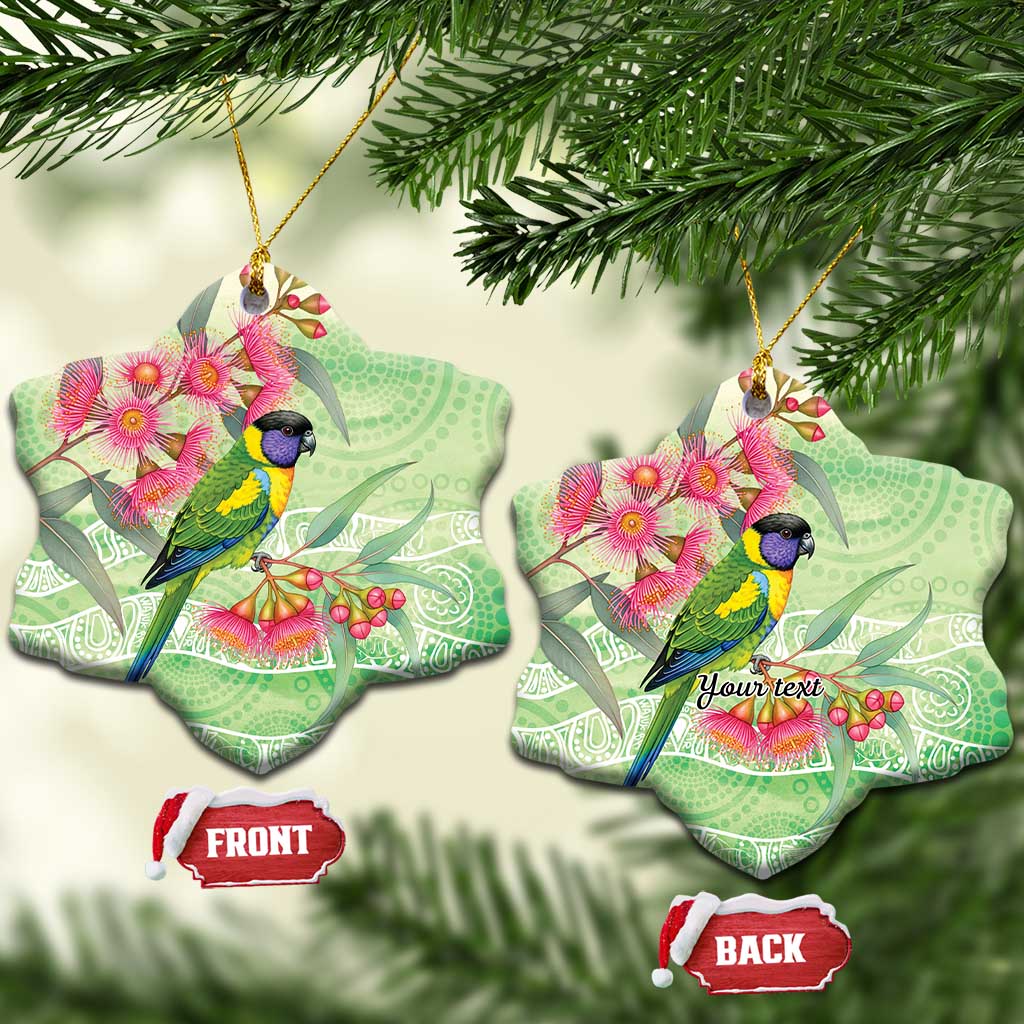 Australian Rainbow Lorikeet and Eucalyptus Ceramic Ornament Spirit of Aussie Aboriginal Dot Art - Aussie Hoodie