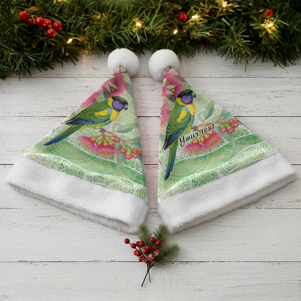 Australian Rainbow Lorikeet and Eucalyptus Christmas Santa Hat Spirit of Aussie Aboriginal Dot Art - Aussie Hoodie
