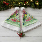 Australian Rainbow Lorikeet and Eucalyptus Christmas Santa Hat Spirit of Aussie Aboriginal Dot Art - Aussie Hoodie
