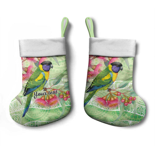 Australian Rainbow Lorikeet and Eucalyptus Christmas Stocking Spirit of Aussie Aboriginal Dot Art - Aussie Hoodie