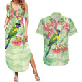 Australian Rainbow Lorikeet and Eucalyptus Couples Matching Summer Maxi Dress and Hawaiian Shirt Spirit of Aussie Aboriginal Dot Art - Aussie Hoodie