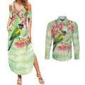 Australian Rainbow Lorikeet and Eucalyptus Couples Matching Summer Maxi Dress and Long Sleeve Button Shirt Spirit of Aussie Aboriginal Dot Art - Aussie Hoodie
